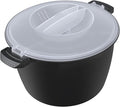 Professional Large Micro Cookware 3 Quart Microwave Rice Cooker Microwave Steamer for Vegetables Safe as Mixing and Serving Bowls Food Storage Container Cooker for Microwave- BPA Free Dishwasher