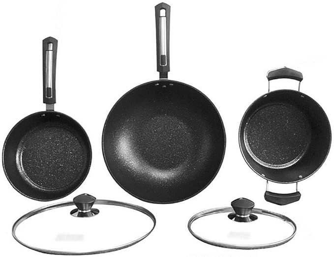 Nonstick Cookware Set with Lids and Wok Metal Utensil Safe Induction Ready