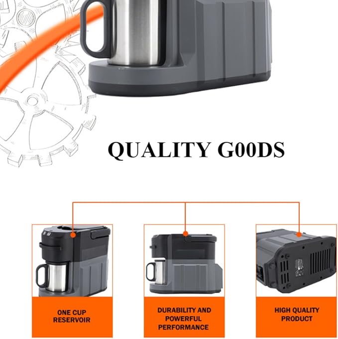 Cordless Capsule Espresso Machine – Rechargeable 20V Pump-Pressure Portable Coffee Maker 240 ml Water Tank 140 ml Single-Cup Drip-Style Easy-Clean Black