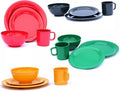 for 16 Piece Dinnerware Set for 4 People in 4 Color Sets with 4 Piece per Set