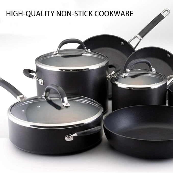 3-Piece Cookware SetAluminum Wok Soup Pot Milk Potwith Glass CoverNon-Stick Pan Suitable for Gas Induction Cooker.Saucepans SetsPan Sets。 Induction Set