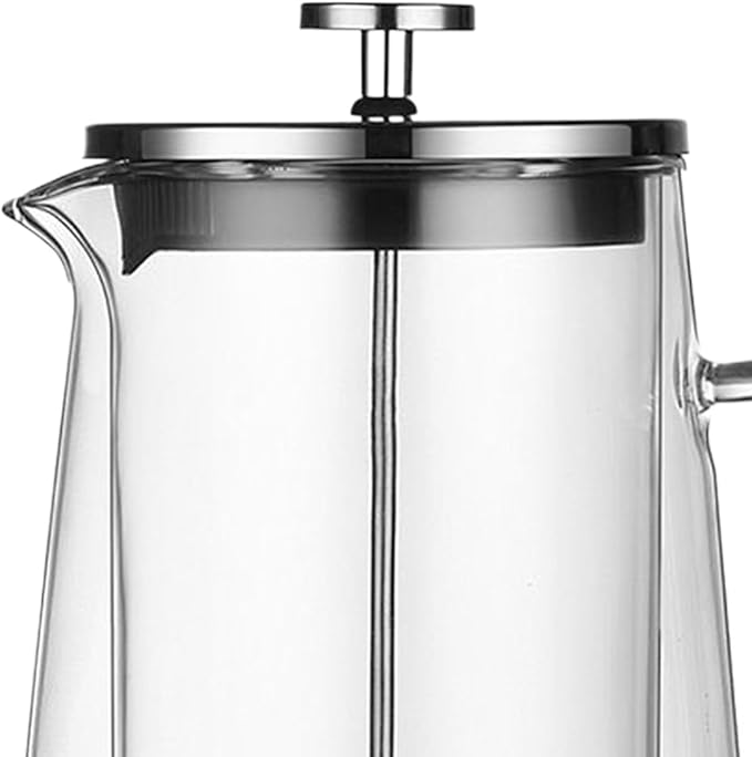 French Presses Coffee Maker Double Wall Heat Resistant Thickened Glass Coffee Press Brewer Stainless Steel Filter Loose Tea Maker for Kitchen