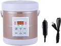 1.6L Rice Cooker 12V 24V 110V Mini Car home Multifunctional Small Rice Stove Cooking Heating and Keeping Warm Function Fast Cooker Gold (1601-1)