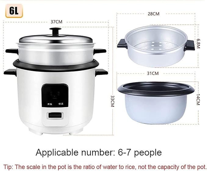 Multi-Function Rice CookerRice Cooker with Steamer Smart Insulation Mini Electric Cooker Household Multifunctional Non-Stick Cookware(6L)