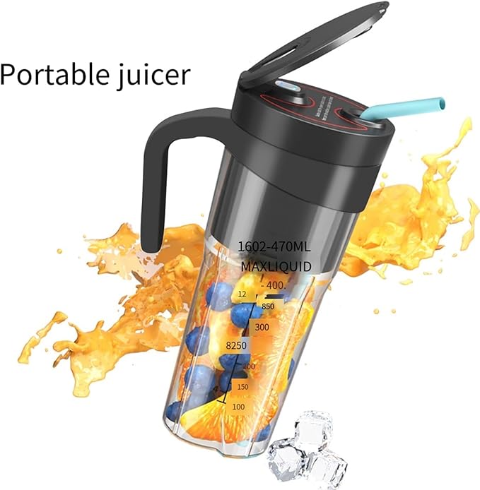 Portable Blender Shakes And 16Oz Smoothie Rechargeable Juicer Multifunctional Cup Handheld Juicer Office