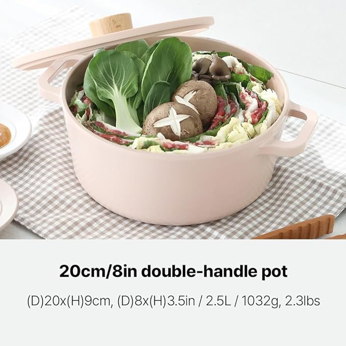 CZ Peach IH Induction Pot Induction 7-piece cookware set pink