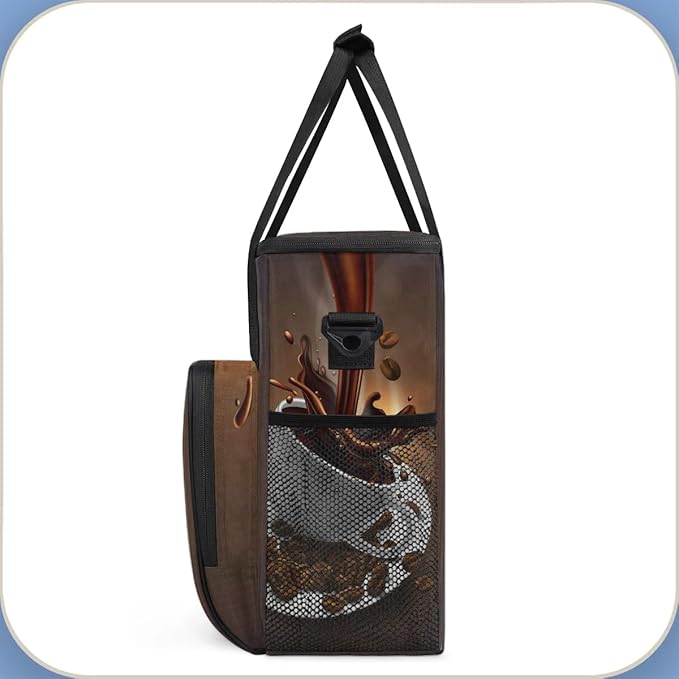 Coffee Beans Cup Coffee Maker Carring Bag Travel Carrying Storage Tote Bag Compatible with Keurig K-Mini or K-Mini Plus Portable Single Serve Coffees Brewer Case with Pockets for K-cup Pods