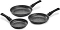 Pradel Excellence - PCUI001032 - Set of 3 Premium Cast Aluminium Frying Pans Ø2024.5 cm - Stone-like non-stick coating - Removable handles - All heat sources