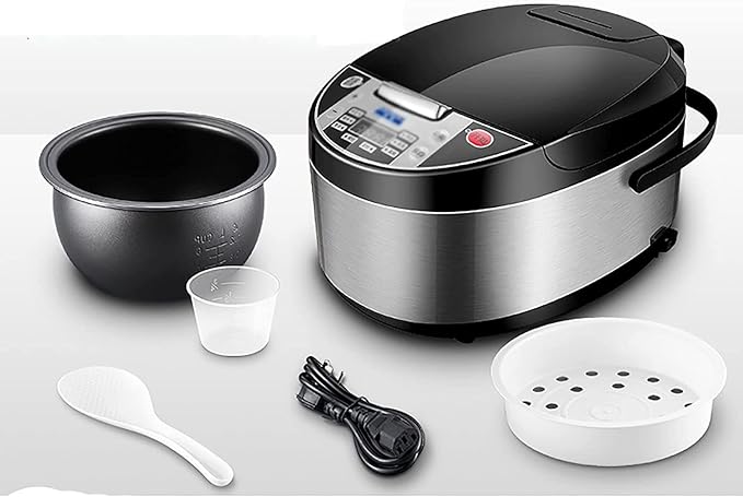 Rice Cooker &amp Steamer 3/4L Large Capacity 6-Layer Aluminum Alloy Non-Stick Liner for Family Dormitory for 1~5 People Rice Cooker (A 3L) (A 3L)
