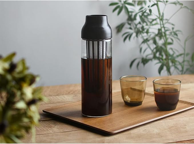 Coffee Maker Cold Brew Ice Brew Coffee Espresso Teapot Glass Bottle Glass Kettle Ice Drip Kettle Cold Kettle 1L Kitchen MachineBlack