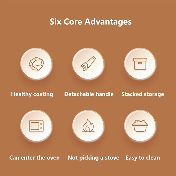 9pcs Cooking Pots and Pans Set Ceramic Non Stick Kitchen Cookware Sets Induction with Removable Handle Kitchen Cookware Set Dishwasher Safe with Visual Lid Oven Safe PFAS/PFOA Free