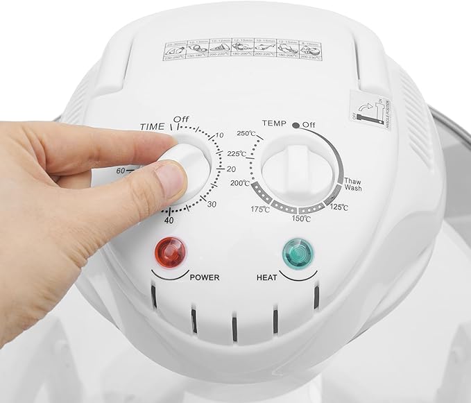 18 Quart Air Fryer Halogen Convection Oven with See-Through Glass 1400W Adjustable Temperature and Timer Knobs Safety Auto Shut-off for Healthy Meals French Fries Cooking