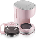 Electric Drip Coffee Maker - 550W Latte and Cappuccino Machine with Removable Filter and Hot Plate Black(Pink)
