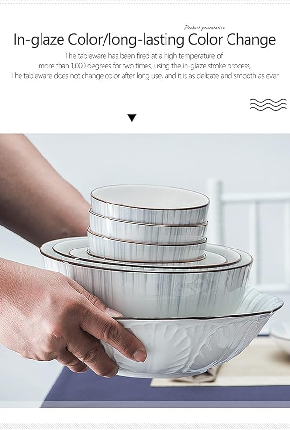 Dinnerware Sets - Luxury Gift Dishes Service Set 26PCS/56PCS Chinese Style Bone China Dinnerware Set Household Phnom Penh Ceramic Bowl Dishes Plate Service for 5/10(56 Pieces)