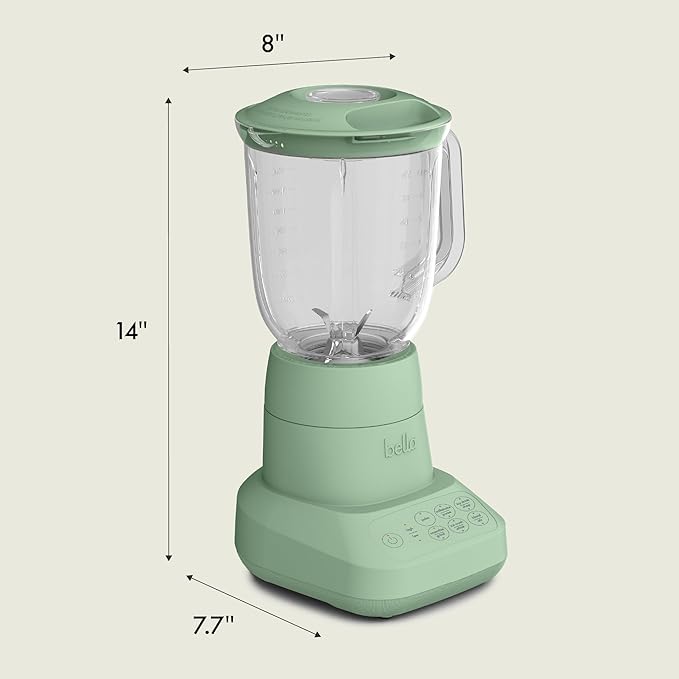 bella 10 Speed Countertop Blender Juicer &amp Smoothie Maker Fits-anywhere™ Kitchenware Slim Flip &amp Store Design Dishwasher Safe 48oz Capacity Pitcher &amp Lid Stainless Steel Blade 450 Wa
