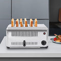 Toaster 6 Slice Stainless Steel Countertop Pop-Up Toaster with 6 Wide Slots Commercial Electric Bread Making Machine with 5 Minutes Timer for Restaurant 1680W AC110V