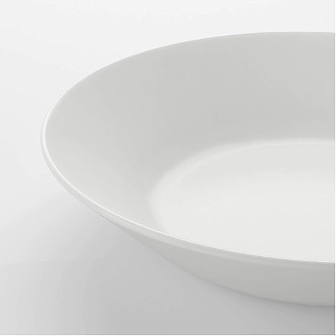 IKEA 6-Piece Tempered Opal Glass Dinnerware Plates/Bowls White (Deep Plate white20 cm)