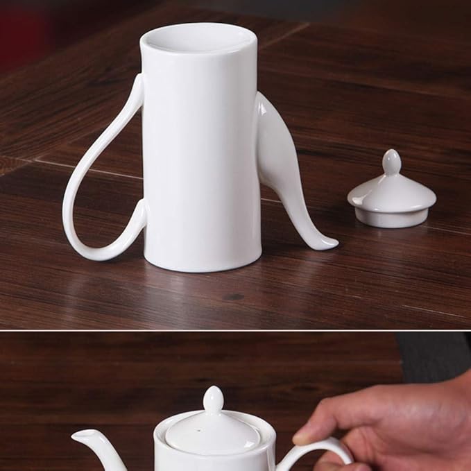 Liudan Coffee Maker Coffee Pot Ceramic Large Capacity Ceramic Coffee Pot Coffee Cup Sugar Bowl Milk Pot Instant 650ml Coffee Press (Color : White)