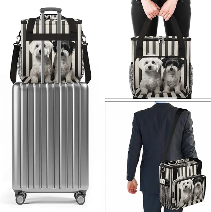 Stripes Dog Coffee Maker Carrying Bag for Keurig K-Mini or K-Mini Plus Storage Portable Coffee Maker Travel Bag
