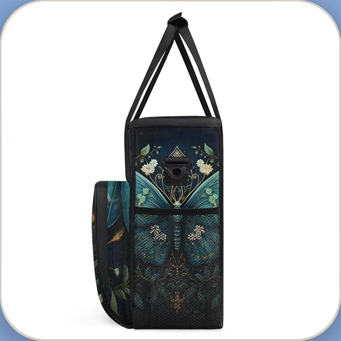 Gothic Butterfly Coffee Maker Carrying Bag Gorgeous Butterfly Travel Storage Bag Compatible with K-Mini or K-Mini Plus Single Serve Coffee Brewer Carrying Case with Multiple Pockets &amp Shoulder S