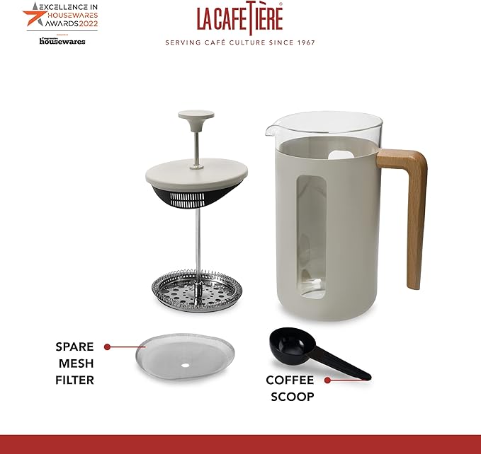 La Cafetière Pisa Stainless Steel Cafetière Eight Cup Latte Gift Boxed