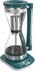 Electric Syphon Coffee Maker Glass Vacuum Siphon Pot with Separate Base 240ml Intelligent Heat Preservation Coffee Pot for Home Offices 30 Minute Keep Warm(240ml Green)