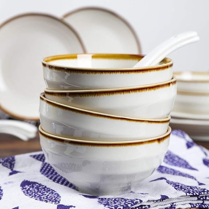 Ceramics Dinner Sets Bowl/Dish/Plate Multiple Types Dinnerware-Style Emboss Tableware Set - Family Party and Kitchen Restaurant18Pieces Plates