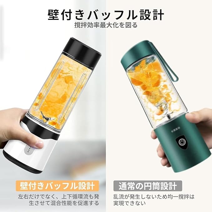 Juicer Mixer Small Smoothie Crushing Ice Food Vegetables Fruits Juice Food Nutrition Refill Ice Multi-function 2 Cups 500ML 4000mAh 22000 Rotating Battery Portable Type-c Charging Port