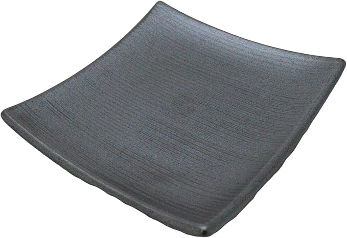 Ebros Gift Iron Black Clay Underglaze Technique Tetsu Kesho Porcelain Dinnerware Kitchen Set Asian Japanese Restaurant Supply (Pack Of 5 Square Appetizer Dessert Salad Plates)
