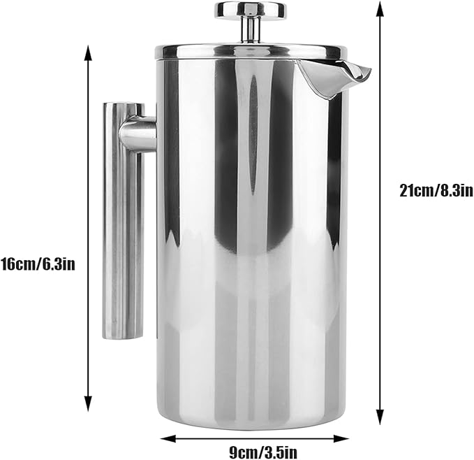 ciciglow French Press Coffee Maker 304 Insulated Stainless Steel with Filter27Oz(800ML) Coffee French Press with Double Wall for Home Office Dishwasher