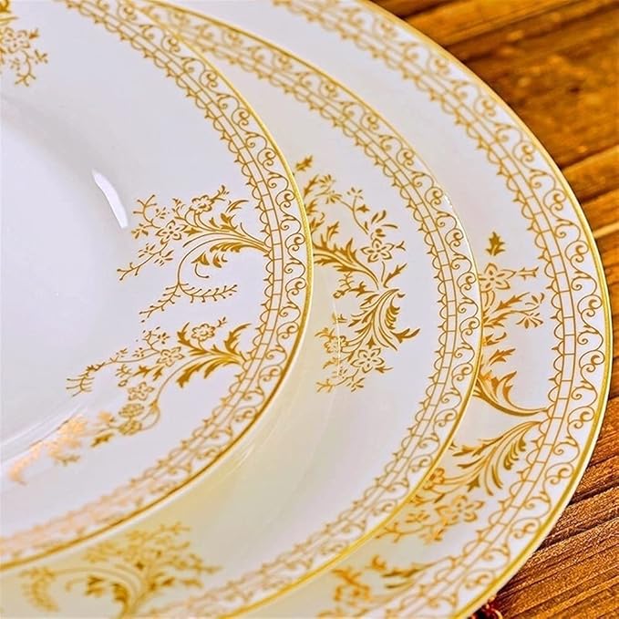 56Pcs Ceramic Dinnerware Set Bone China Dinnerware Dinnerware Plates Ceramic Combination Dinnerware Set Diner Set Porcelain