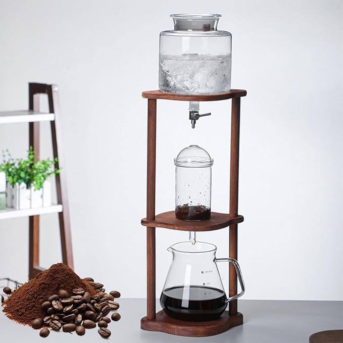Maker Vertical Glass Container Cold Brew Drip Tower Iced Coffee Ice Drip Cold Brew Coffee Maker Slow Drip Ice Chilling Tower Large Capacity Cold Brew Coffee Maker for Commercial Office(Size:C)