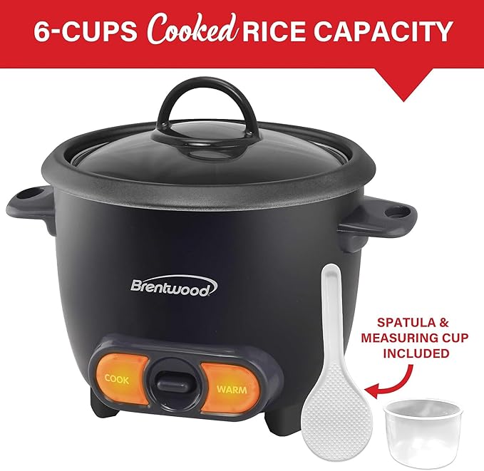 Brentwood TS-506BK Electric Rice Cooker standard Black