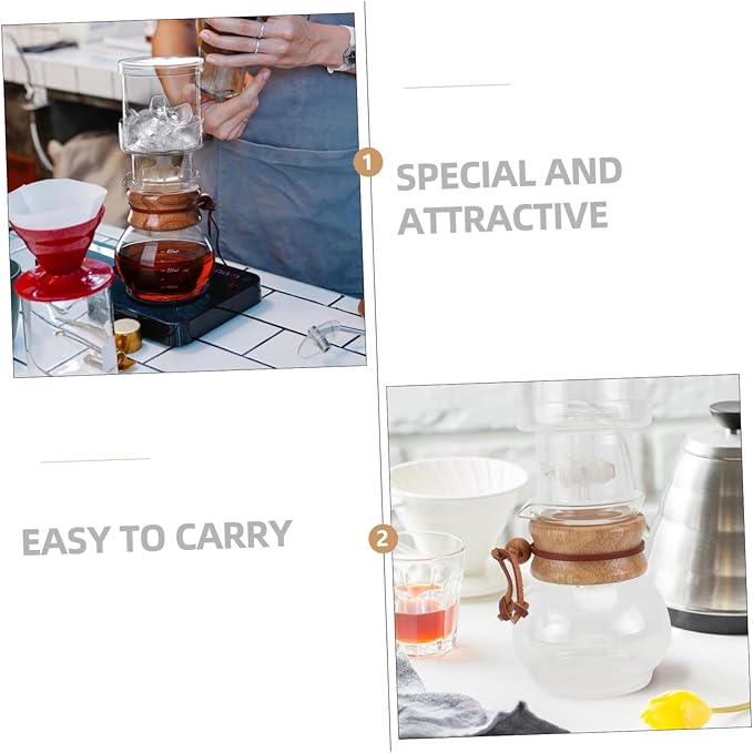 1Set Glass Cold Brew Coffee Pot Drip Coffee Maker Easy to Clean Portable and Lightweight Design Craftsmanship
