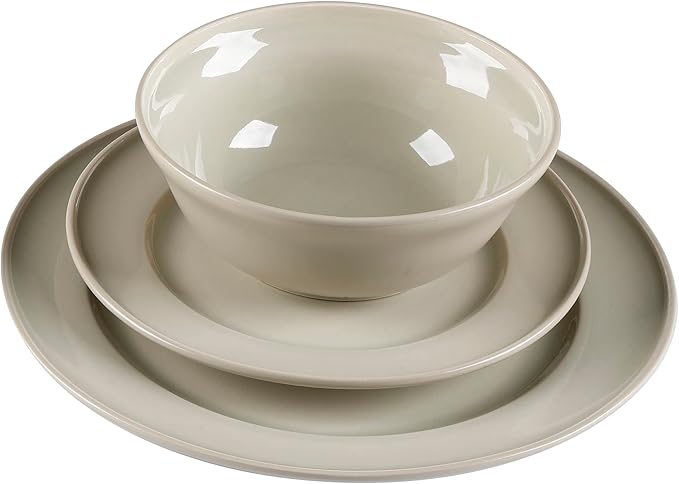 Martha Stewart Portillo 12 Piece Reactive Stoneware Dinnerware Set - Sharkey Gray