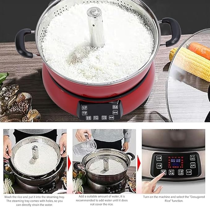 6L Electric Rice Cooker – Fast-Lifting Large Capacity Hot Pot for Cooking Rice Steaming Eggs &amp Hot Pot Meals