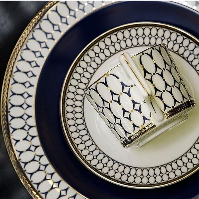Dinnerware Set Dinner Party Tableware Service Set 5PCS Chinese Style Bone China Dinnerware Set Household Ceramic Bowl Dishes Plate Service for 3