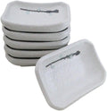 Ebros Gift Modern Yukino Hana Snow Flowers Ceramic Dinnerware Serveware Kitchenware Set Oriental Asian Restaurant Supply (Pack Of 6 Rectangle Condiment Sauce Dishes 2oz)