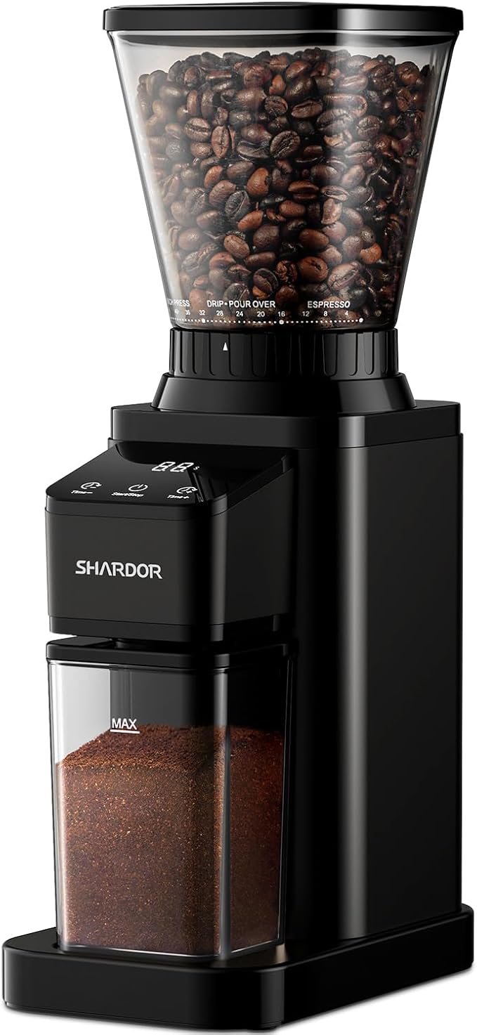 SHARDOR Professional Conical Burr Coffee Grinder 10-Cup Programmable Coffee Maker