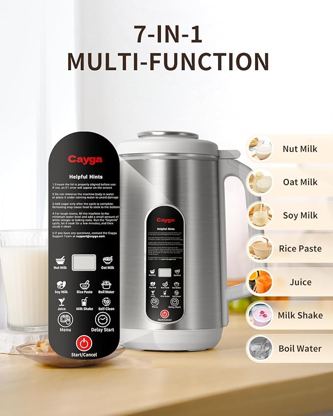 40oz Nut Milk Maker Machine Stainless Steel Soy Milk Maker Homemade Almond Oat Juice Coconut Plant-Based and Non-Dairy Beverages with Self Clean Boil Water Delay Start Keep Warm