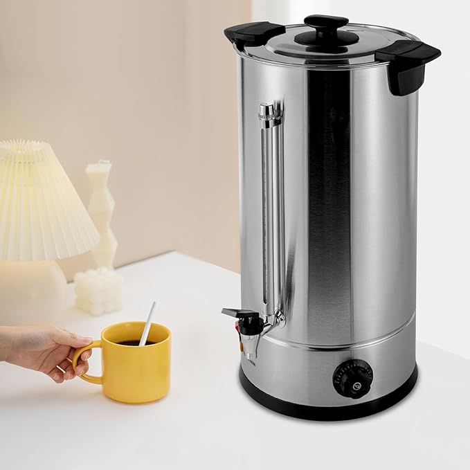Commercial Coffee Maker Premium Coffee Machine Large Stainless Steel Catering Hot Water Boiler Tea Urn Double Wall Coffee Percolator for Events Offices Parties Catering Gathering