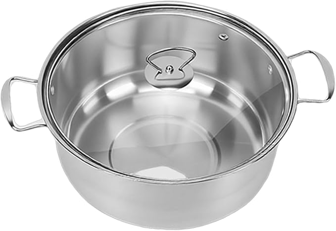 ANGGREK SUS Stainless Steel Cookware Set Kitchen Cooking Pots with Glass Lids and Milk Pot 18cm to 26cm for Family Cooking and Food Monitoring