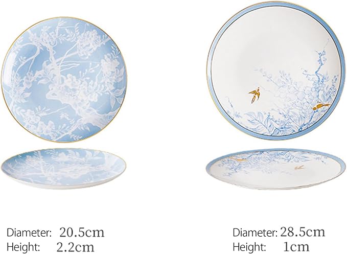 8 piece bone china dinnerware set dishes set for 2 elegant coffee cups and plates sets for party dinner christmas for mom and grandmother Modern minimalist design