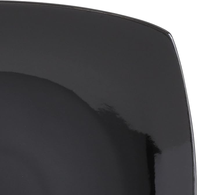 Gibson Elite Soho Lounge Square Reactive Glaze Stoneware Dinnerware Set Service for 4 (16pc) Black