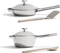 Our Place Mini Titanium Pro Cookware Duo | 6-Piece Tri-Ply Titanium Cookware Set with Always Pan Pro &amp Perfect Pot Pro | Non-Toxic No-Coating Nonstick | Induction &amp Oven-Safe up to 1000°F | Ch