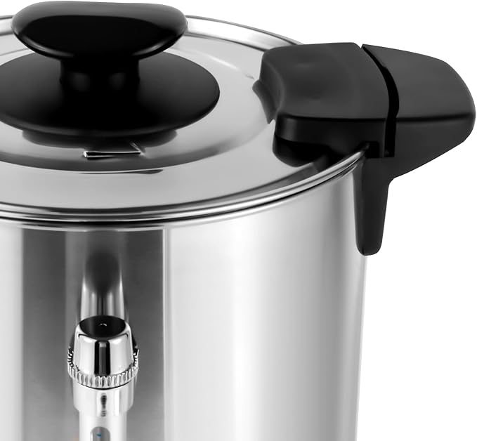 Commercial Coffee MakerStainless Steel Coffee Urn with Temperature Control Coffee Maker Hot Water Urn for Catering (8L Black)