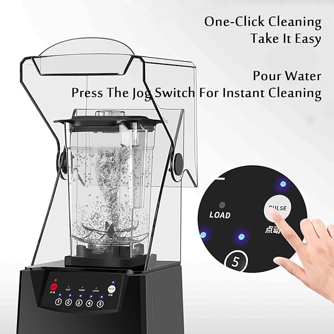 Smoothie Blender Maker Commercial Blender with Soundproof Shield17000rpm Blade Ice Crusher With Smart Control Panel for Crushing icesmoothiepureeRestaurant Bar Coffee Shop