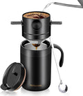Stainless Steel Pour Over Coffee Maker Travel and Home Brewing Set Includes Filter and Spoon Ideal for Outdoor Use
