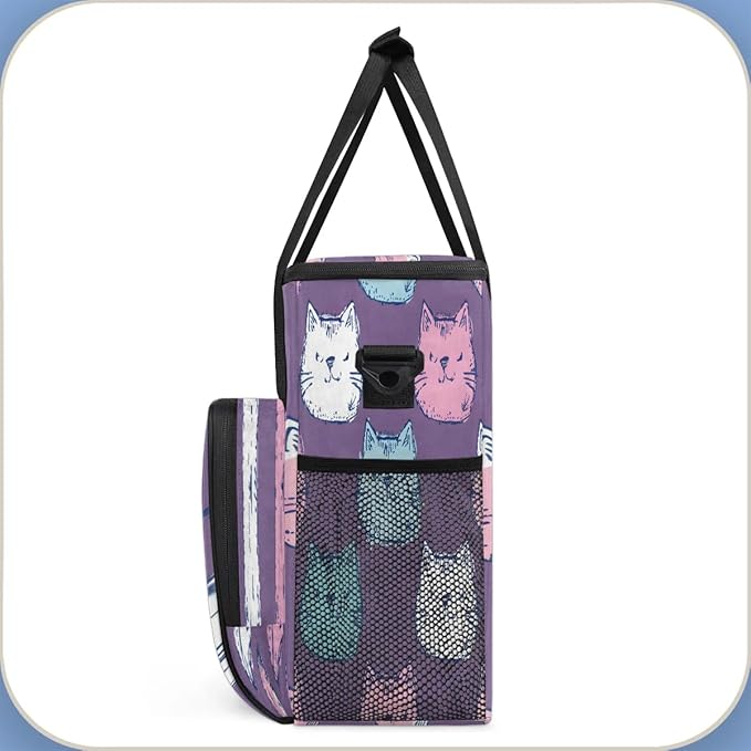 Cute Cats Face Coffee Maker Carrying Bag for Keurig K-Mini or K-Mini Plus Storage Portable Coffee Maker Travel Bag