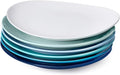 Sweese Porcelain Dinner Plates - 11 Inch Dinner Plates Set of 6 - Dishwasher Microwave Oven Safe - Azure Dreamscape Color